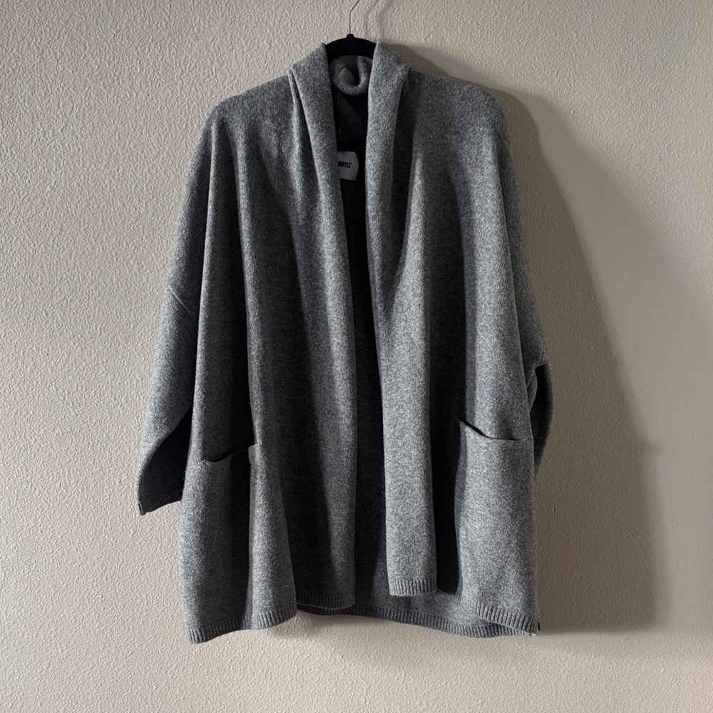 Cashmere Gray Open Front Cardigan